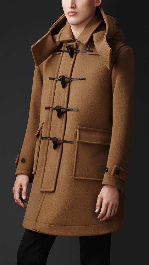 mens burberry duffle coat|burberry wool coat men's.